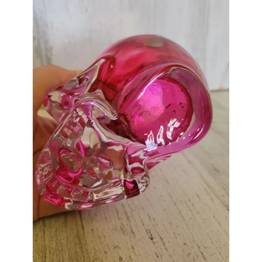 Halloween pink skull votive heavy candle holder‎ home decor